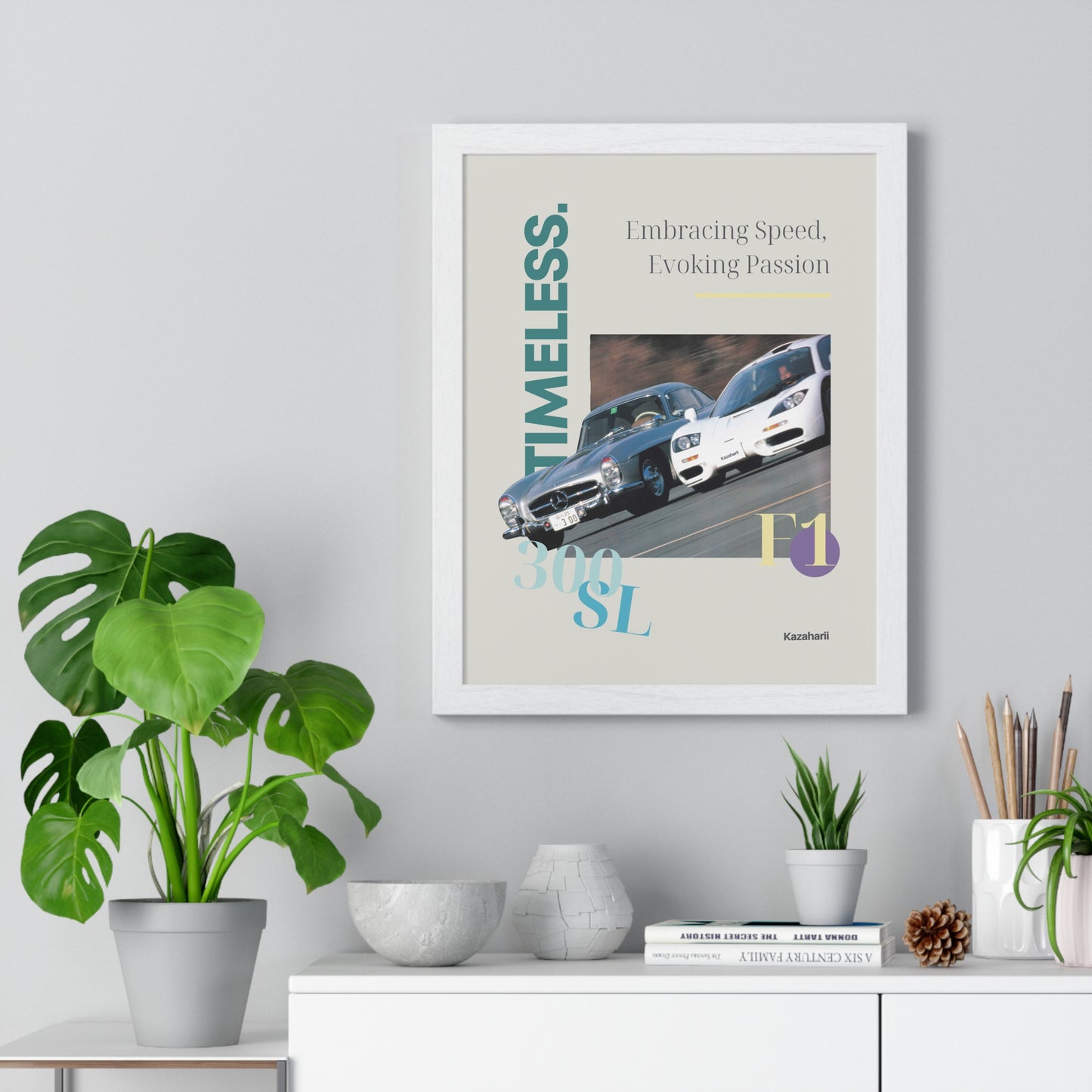 Timeless. 300SL & F1 Road Royalty Framed Print