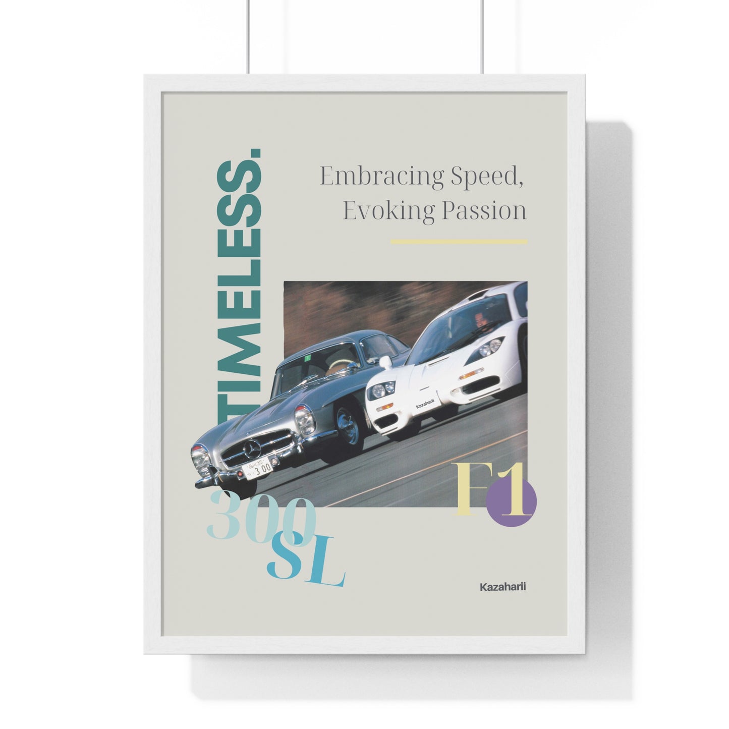 Timeless. 300SL & F1 Road Royalty Framed Print