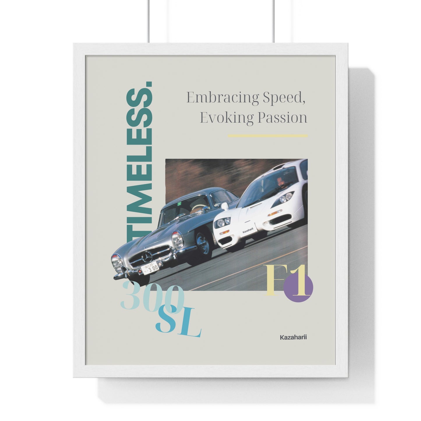 Timeless. 300SL & F1 Road Royalty Framed Print