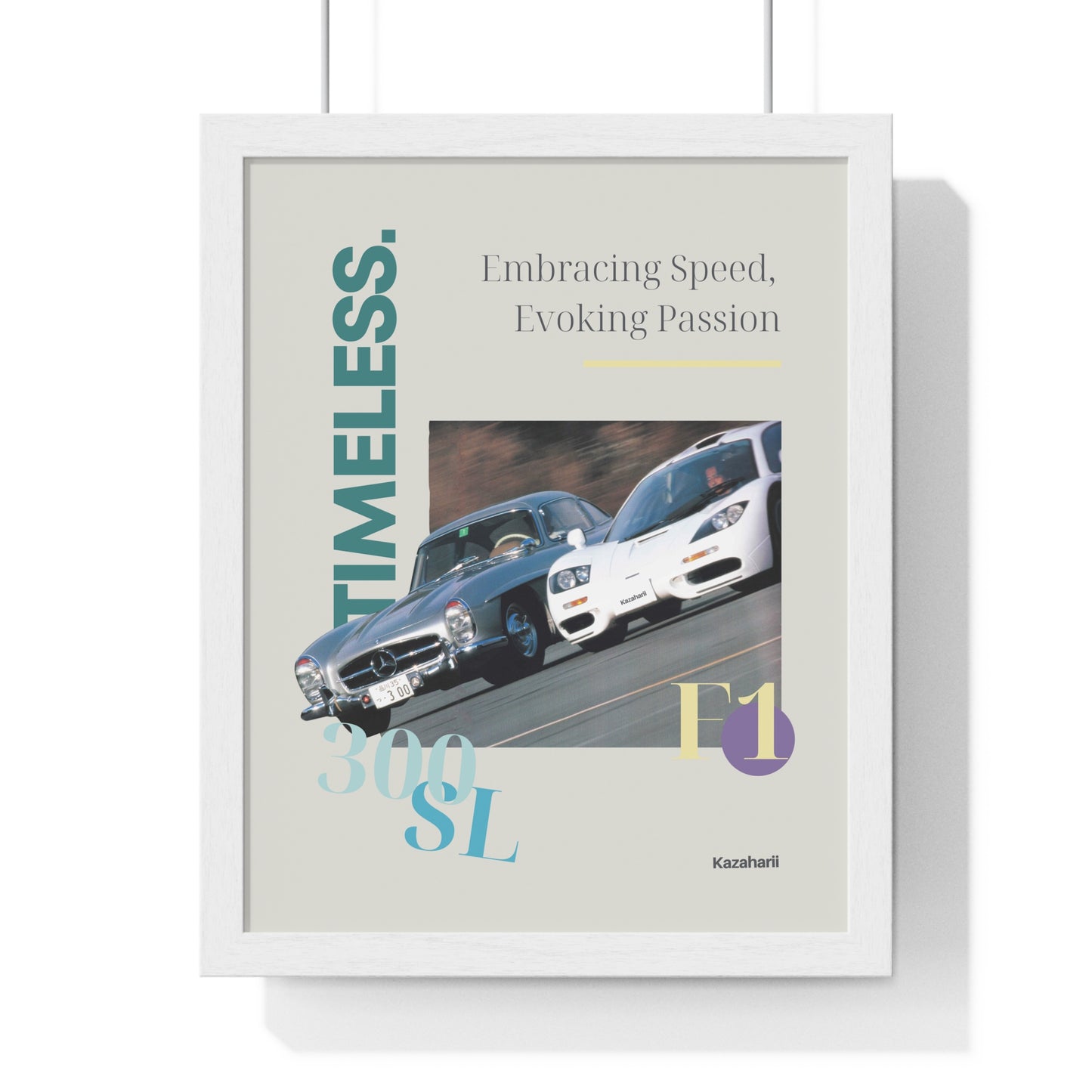 Timeless. 300SL & F1 Road Royalty Framed Print