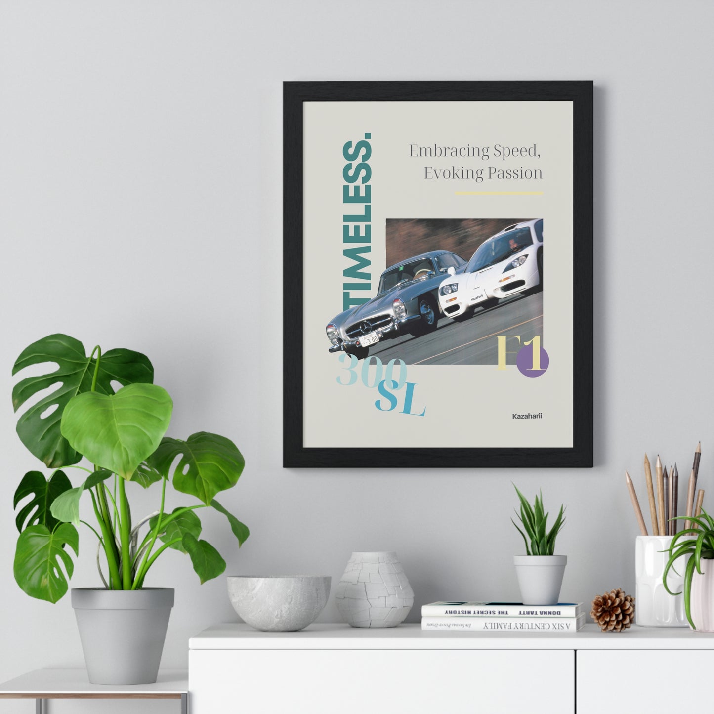 Timeless. 300SL & F1 Road Royalty Framed Print